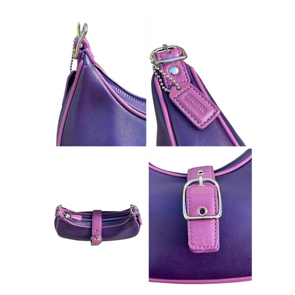 Vintage Coach Hamilton Demi Buckle Shoulder Bag 9559 Purple Spectator Two-Tone - Picture 6 of 10